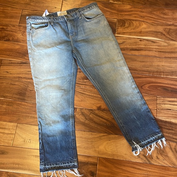 Current/Elliott, Cropped Straight, Released Raw Hem Cropped Jeans, Sz 32, NWOT - Picture 3 of 9